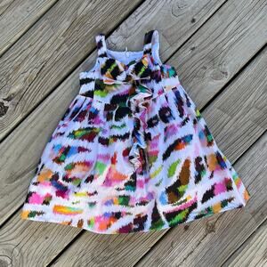 Simonetta Mini Girls Colorful Ruffle Front Sleeveless Dress Size 18-24 Months